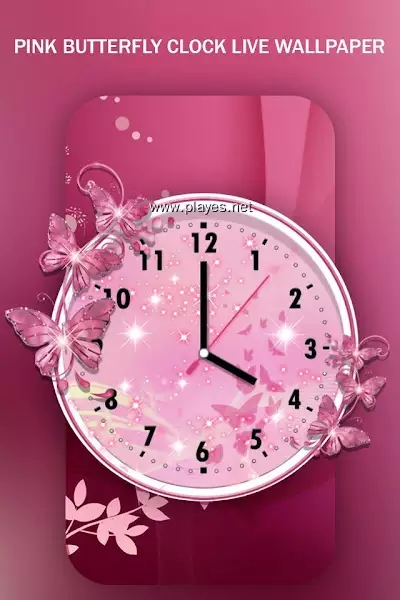 Pink Butterfly Clock(1)