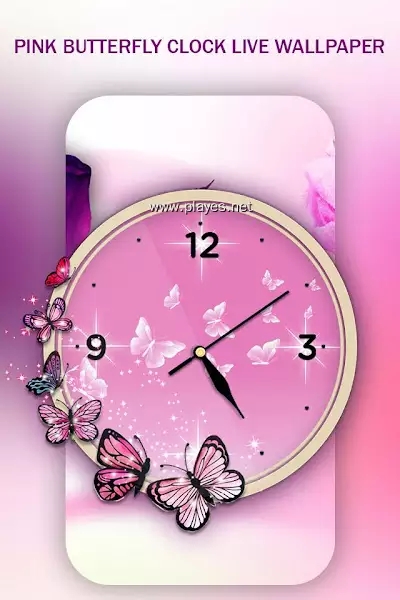 Pink Butterfly Clock(2)