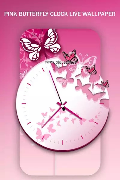 Pink Butterfly Clock(3)